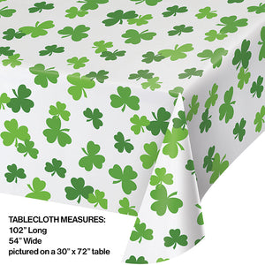 Bulk Pack of 2 Shamrock Plastic Table Cover