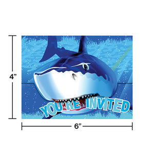 Bulk Pack of 16 Shark Splash Invitation, Gatefold