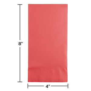 Bulk Pack of 32 Coral Guest Towel, 3 Ply