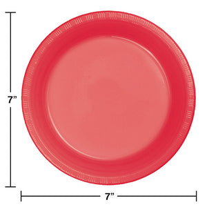 Bulk Pack of 40 Coral Plastic Dessert Plates