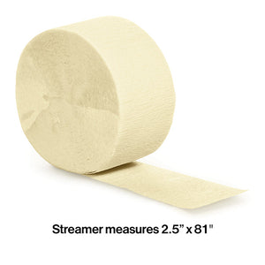 Bulk Pack of 5 Ivory Crepe Streamers 81 ft