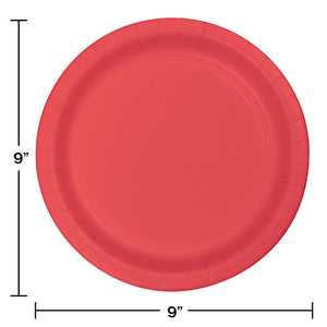 Bulk Pack of 48 Coral Paper Plates