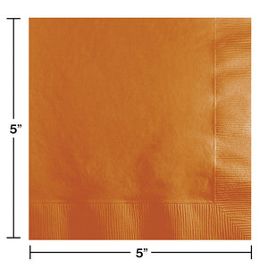 Bulk Pack of 100 Pumpkin Spice Beverage Napkin 2Ply