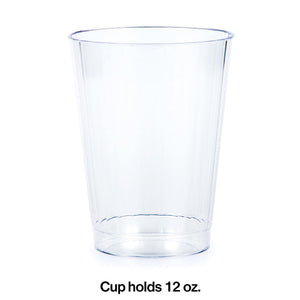 Bulk Pack of 16 Clear Plastic Tumbler, 12 Oz