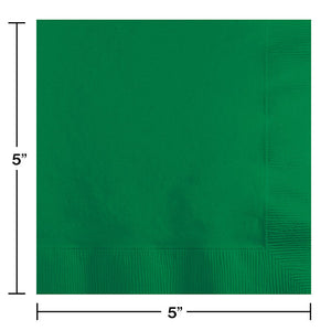 Bulk Pack of 150 Emerald Green Beverage Napkin, 3 Ply