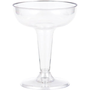 Bulk Pack of 12 Clear Plastic Champagne Coupe, 4 Oz