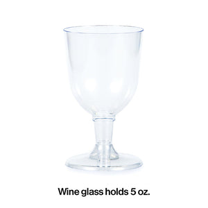 Bulk Pack of 12 Clear Plastic Wine Glasses 5 Oz