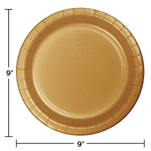 Bulk Pack of 48 Glittering Gold Paper Plates