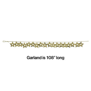 Bulk Pack of 2 Gold Stars 9 ft Foil Garland