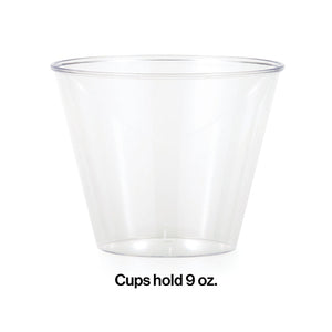 Bulk Pack of 16 Clear Plastic Glasses, 9 Oz