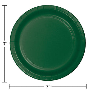 Bulk Pack of 48 Hunter Green 7" Paper Dessert Plates