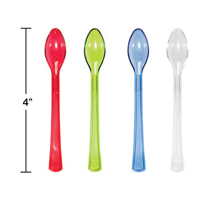 Bulk Pack of 72 Assorted Color Mini Appetizer Spoons