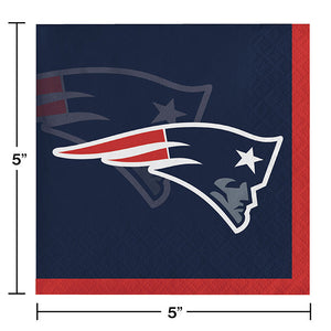 Bulk Pack of 48 New England Patriots Beverage Napkins