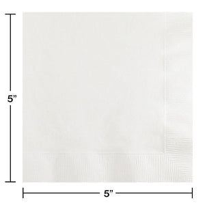 Bulk Pack of 150 White Beverage Napkin, 3 Ply