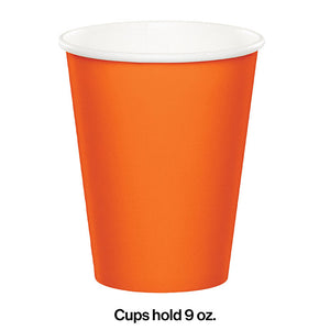 Bulk Pack of 48 Sunkissed Orange Hot/Cold Paper Cups 9 Oz