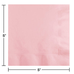 Bulk Pack of 150 Classic Pink Beverage Napkin, 3 Ply