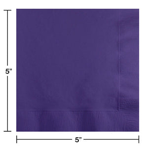 Bulk Pack of 150 Purple Beverage Napkin, 3 Ply