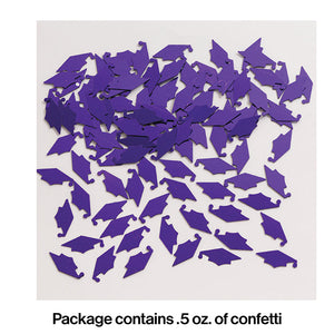 Bulk Pack of 3 Purple Graduation Mortarboard Confetti, 0.5 oz/Pack