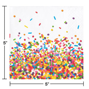 Bulk Pack of 48 Confetti Sprinkles Beverage Napkins