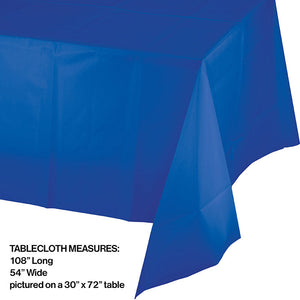 Bulk Pack of 2 Cobalt Tablecover Plastic 54" X 108"