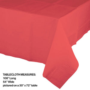 Bulk Pack of 2 Coral Tablecover Plastic 54" X 108"