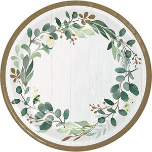 Bulk Pack of 16 Eucalyptus Greens Paper Banquet Plates