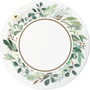 Bulk Pack of 24 Eucalyptus Greens Paper Dessert Plate