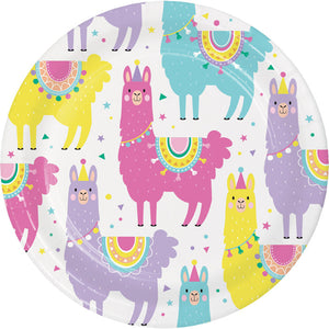 Bulk Pack of 24 Llama Party Paper Dessert Plates