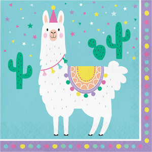 Bulk Pack of 32 Llama Party Napkins