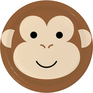 Bulk Pack of 16 Animal Faces Monkey Dinner Plate