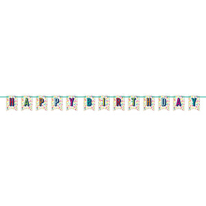 Bulk Pack of 2 Birthday Burst Banner w/Ribbon