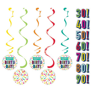 Bulk Pack of 10 Birthday Burst Dizzy Danglers Assorted W/ Stickers