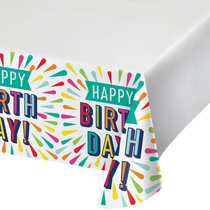 Bulk Pack of 2 Birthday Burst Paper Tablecover 54" X 102"