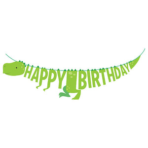 Bulk Pack of 2 Boy Dino Party Banner W/ Ribbon