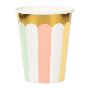 Bulk Pack of 16 Pastel Celebrations Paper/Foil Hot/Cold Cups 9Oz