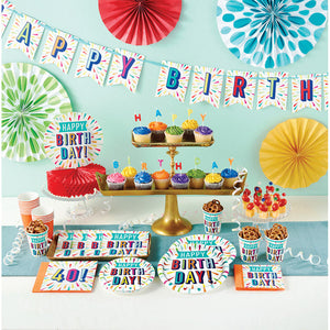 Bulk Pack of 24 Birthday Burst Paper Dessert Plate