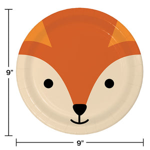 Bulk Pack of 16 Animal Faces Fox Dinner Plate