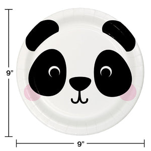 Bulk Pack of 16 Animal Faces Panda Dinner Plate