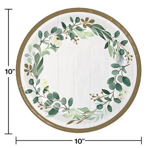 Bulk Pack of 16 Eucalyptus Greens Paper Banquet Plates