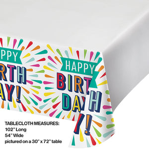 Bulk Pack of 2 Birthday Burst Paper Tablecover 54" X 102"