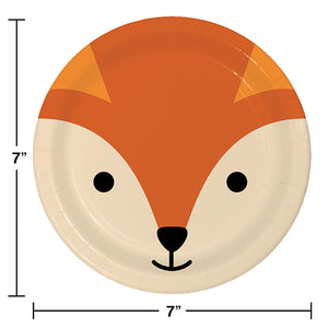 Bulk Pack of 24 Animal Faces Fox Paper Dessert Plate