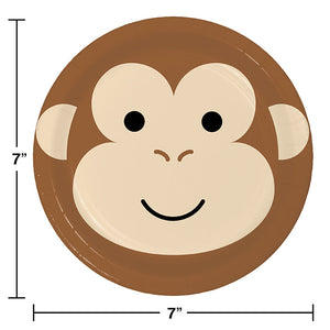 Bulk Pack of 24 Animal Faces Monkey Dessert Plate