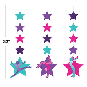 Bulk Pack of 6 Gymnastics Party Hanging Cutouts