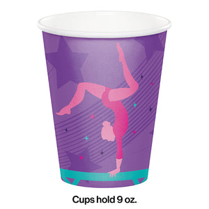 Bulk Pack of 16 Gymnastics Party Paper Paper Hot/Cold Cups 9Oz