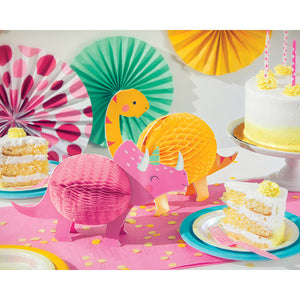 Bulk Pack of 4 Girl Dino Party Centerpiece