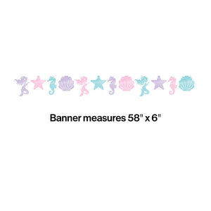 Bulk Pack of 2 Mermaid Shine Banner W/ Twine