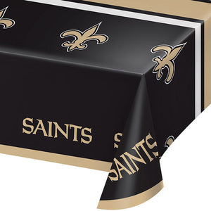 Bulk Pack of 2 New Orleans Saints Plastic Table Cover, 54" X 102"