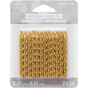 Bulk Pack of 48 Gold Spiral Candles