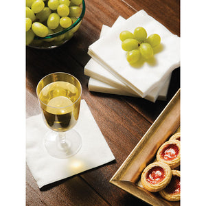 Bulk Pack of 48 Form & Function - White Beverage Napkin Airlaid