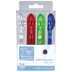 Bulk Pack of 72 Assorted Color Mini Appetizer Spoons